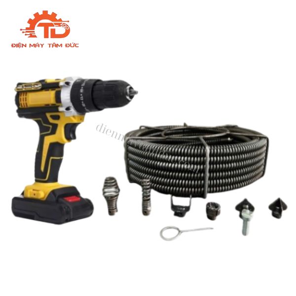 dây lò xo kết hợp máy khoan