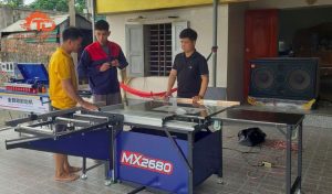 Hình Ảnh Bàn Giao ComBo Máy Cưa Bàn Trượt MX2680 + Máy Dán Cạnh SMC-01 Tại Xưởng Của Anh Long