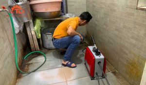 Máy thông cống GQ150Z-980W bàn giao cho hộ gia đình